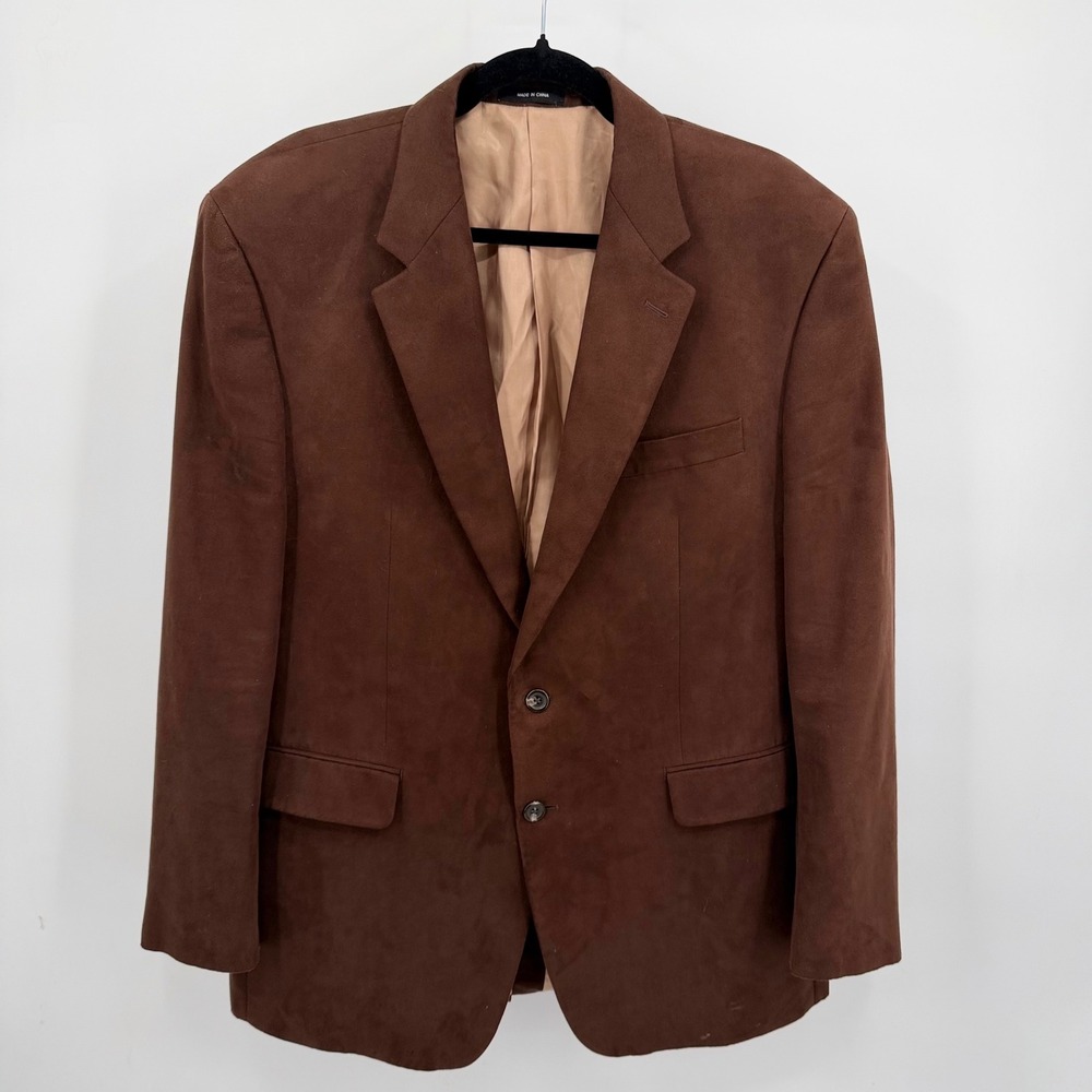 Lauren Ralph Lauren Women's‎ Size 44R Blazer Jacket Brown Faux Suede Outerwear